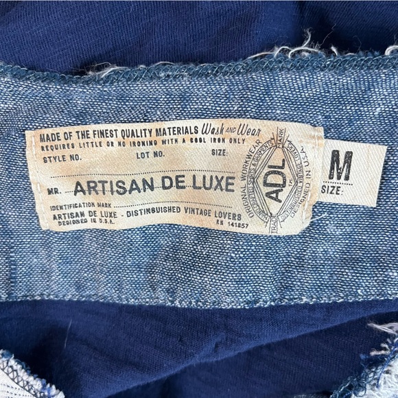 Free People By Artisan De Luxe VERY RARE Half Button Front Shirt w/ Flannel Sz M - Picture 3 of 7